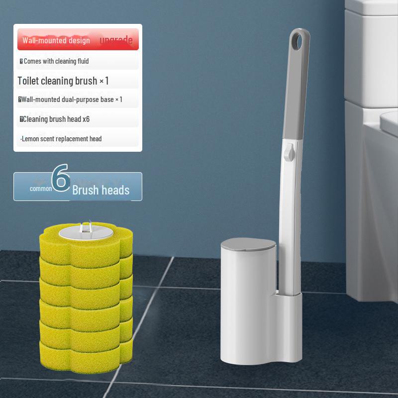 Engangs veggmontert toalettbørste for enkel utskifting og rengjøring uten vask