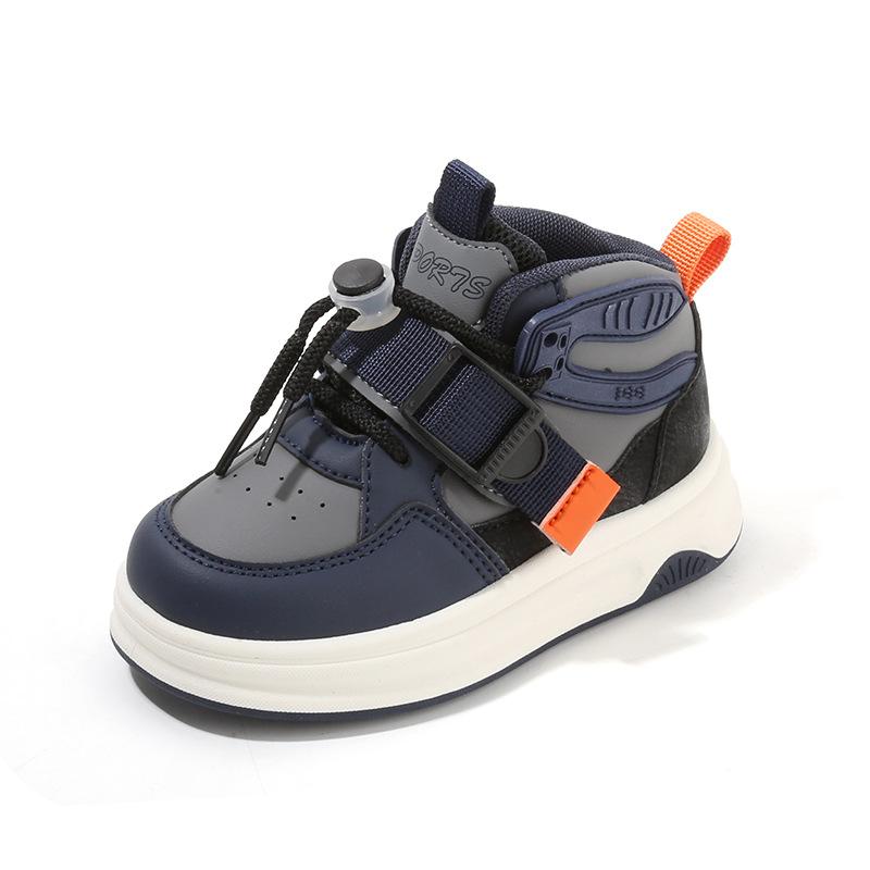 Children's sports shoes 2025 spring and autumn boys' casual board shoes high-top girls' bread shoes dopamine baby dad shoes