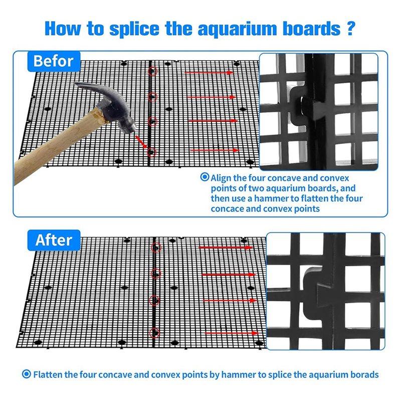ABWR-DIY Adjustable Aquarium Divider With 8Pcs Fish Tank Divider 10 Pcs Suction Cups Bottom Fish Tank Isolation Board Filter