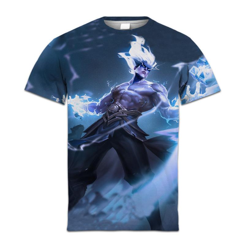 Summer King of Glory Game Clothes Men's Short Sleeved T-shirt for Middle School Students 3D Digital Printed T-shirts Top