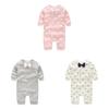 Baby Long Sleeve Cotton Romper With Bow For Toddler Crawling And Play