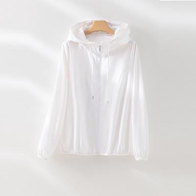 Summer Coat Sunscreen Shirt Top Women's New Loose Casual Hooded Drawstring Commuter Outdoor Sunscreen Clothing