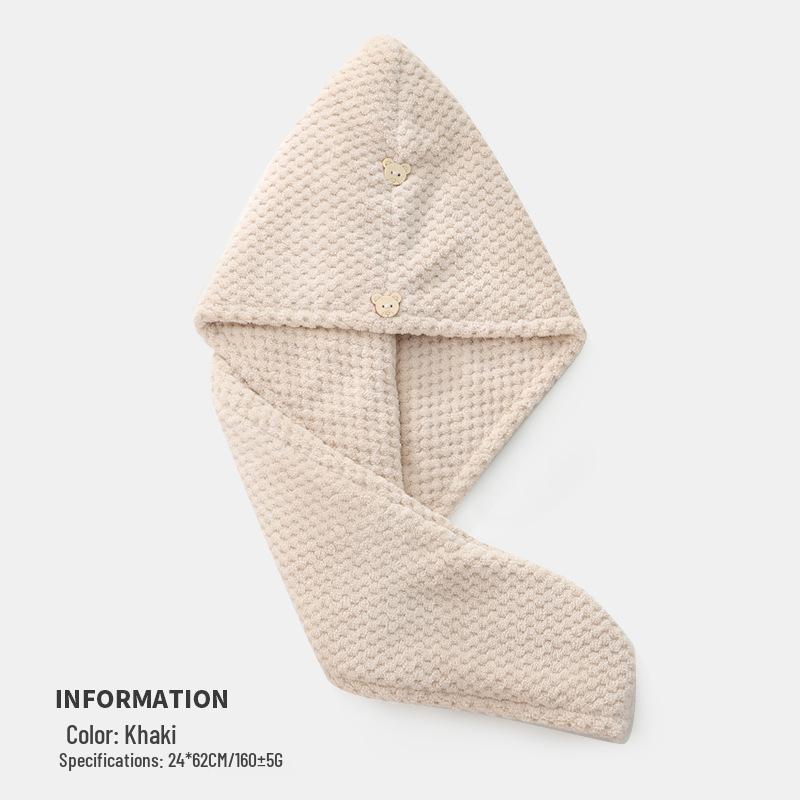 Women's Quick-Dry Coral Fleece Hair Towel and Bath Cap