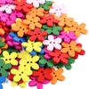 100pcs 2 Holes Flower Wooden Button Flower Shaped Sewing Button Clothing Button  Clothing Sewing