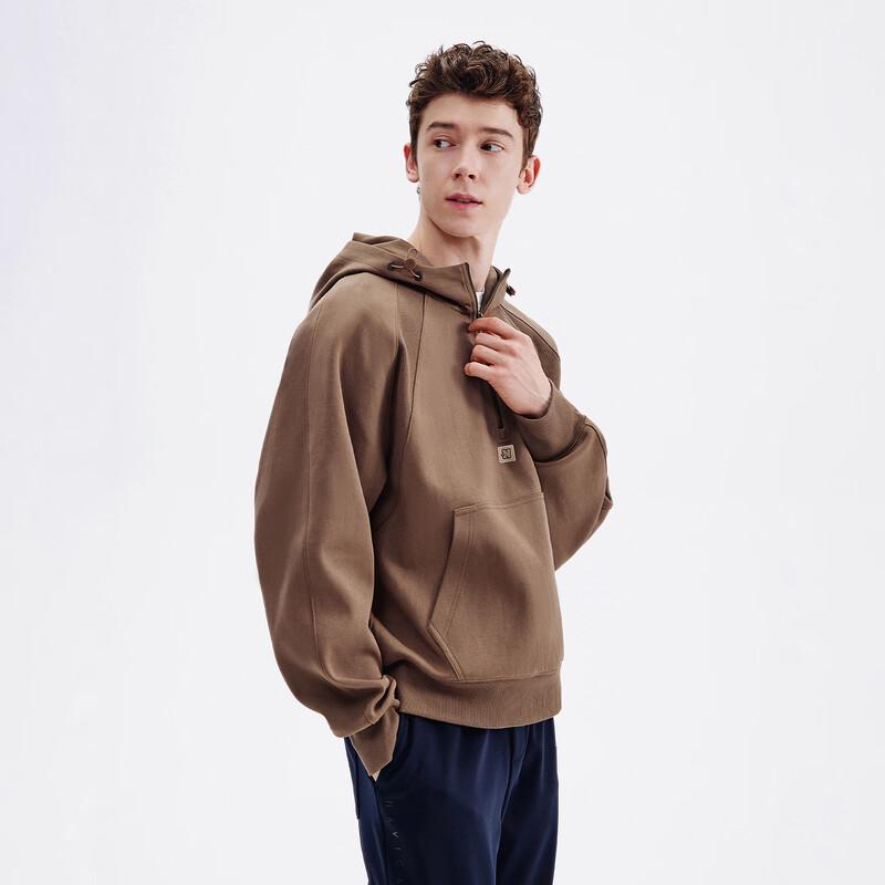 NVG·YOUNG Unisex Half-Zip Hooded Cotton Sweatshirt