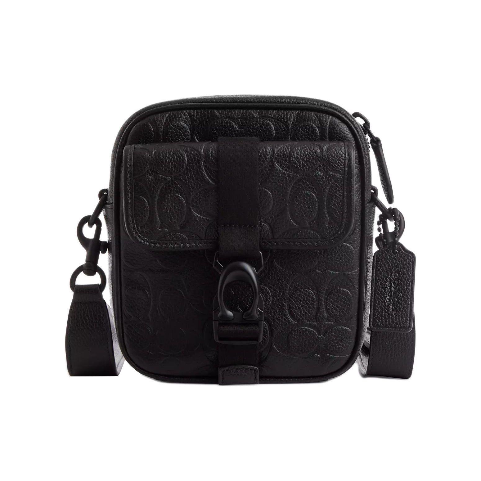 

Coach Beck 15 Signature Print Letter Pebble Leather Mini Shoulder Crossbody Bag Men bags Black CP267-BLK Basic Set (Bag+Dust Bag)