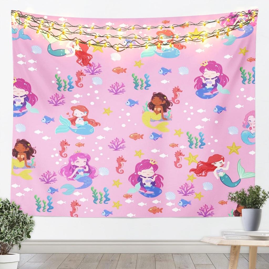 Rosa Schmetterling Wandteppich Garten Wandkunst Lila Blaue Schmetterlinge Druck Wandbehang Decke für Wohnzimmer Schlafzimmer Kawaii Rosa
