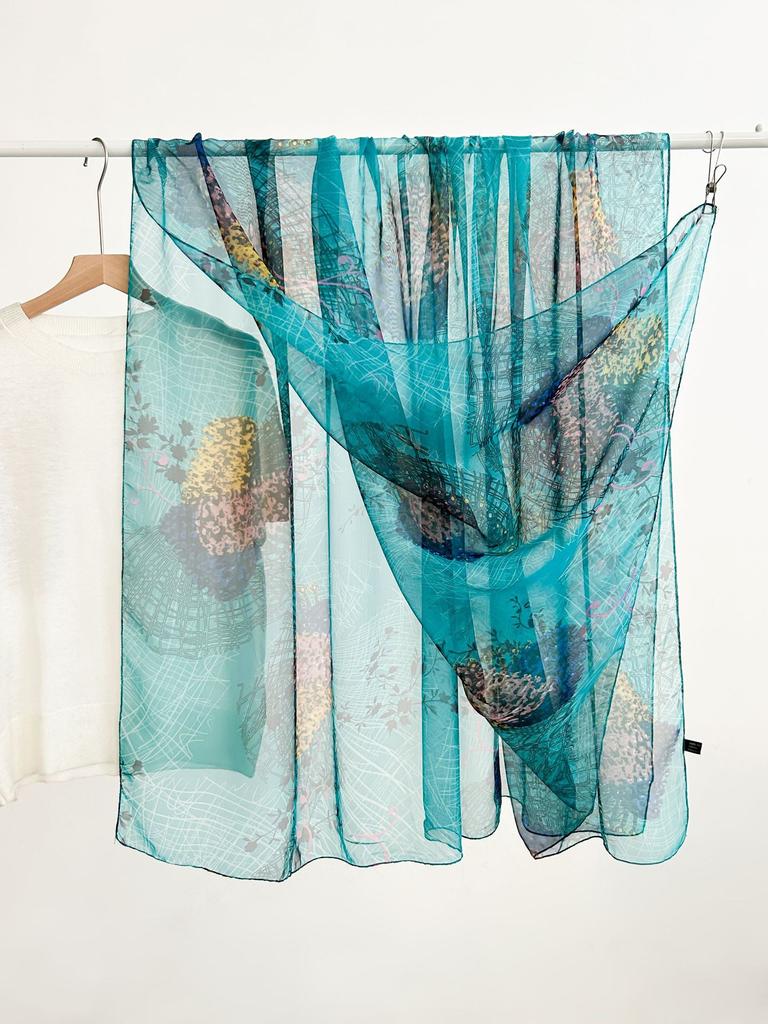 Summer new soft yarn silk scarf large size printed beach scarf rose travel vacation sunscreen scarf spot