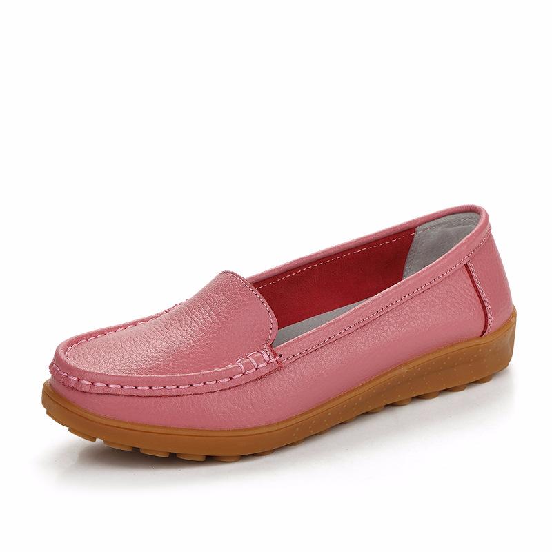 Plokšti Batai Moteriški Lengvi Minkšti Patogūs Moteriški Loaferiai Temperamento Kvėpavimo Vienspalviai Natūralios Odos Laisvalaikio Batai Moterims