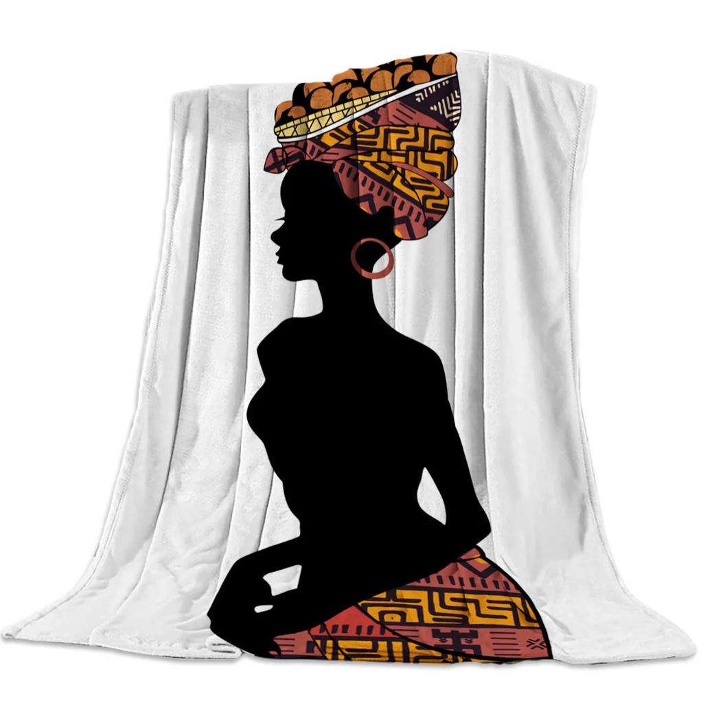 African Girl Flannel Blanket Sofa Bedspread Nap Blanket Gift Shawl Blanket Source Direct Supply