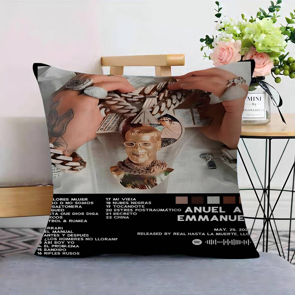 Rapper Real A-Anuel AA Cushion Cover Pillowcase Upholstery Sofa Throw Pillow Home Decor Pillowcas