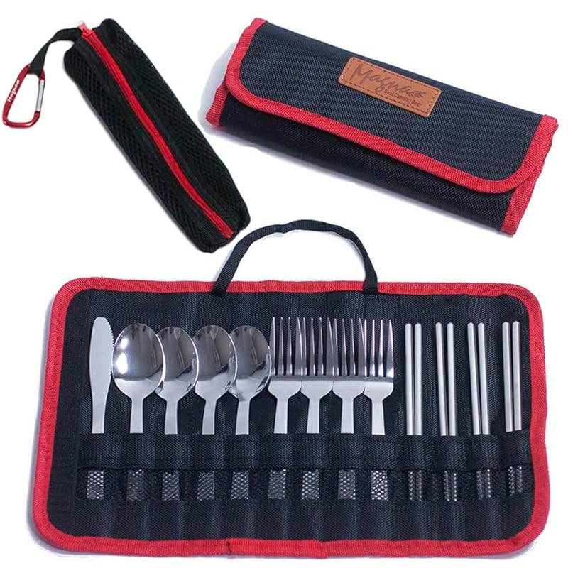 

MAGNA stainless cutlery set for 4 people 13 pieces compact storage (black)