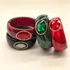 Y2K Vintage Resin Bangle For Women Inlaid Rhinestone Wide Cuff Bracelet Retro Open Bangle Statement Jewelry For Party Daily Wear