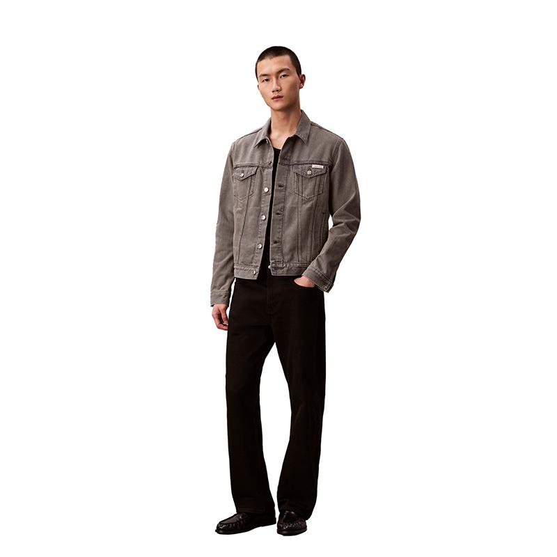 Calvin Klein American Style Retro Minimalist Lapel Denim Jacket Unisex jackets 4LF760G
