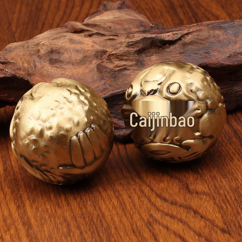 Brass Toad Baoding Massage Balls for Stress Relief and Fitness - Ideal Gifts for Middle-Aged and Elderly