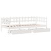 Daybed with Drawers White 90x200 cm Pine Wood