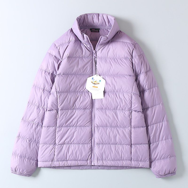 Autumn and Winter Lightweight Cotton Jacket for Men and Women, Couple Style, Simple, Lightweight, Warm, Solid Color, Stand Collar, Casual Coat