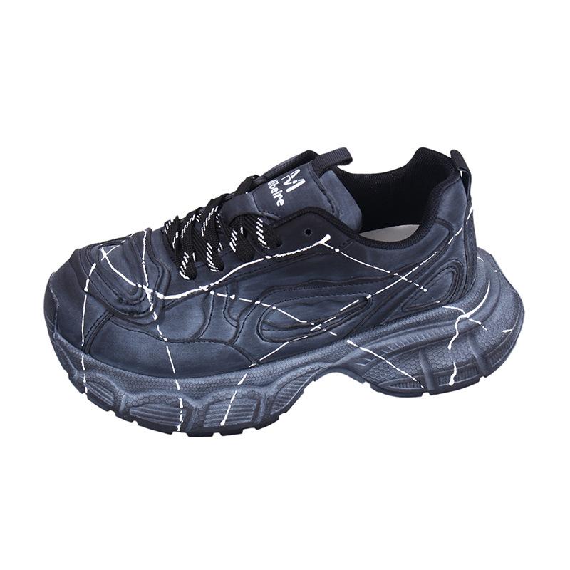 Dad shoes ins super fire mesh breathable thick-soled muffin old small 6cm casual sports shoes handsome women's shoes