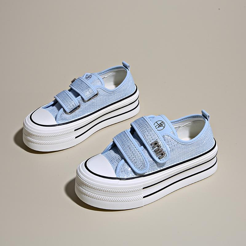 CRLAYDK Women's Mesh Slip On Skateboard Shoes Hook&Loop Summer Sneakers Breathable Casual Walking Tennis for Ladies