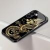 Golden Dragon Design Black Glass Phone Case Suitable for Samsung GalaxyS26 S25 S24 S23 S22 S20FE/Ultra/Plus Anti Drop Back Cover