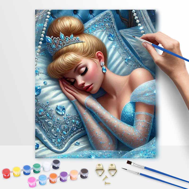Disney Oil Painting Art Painting Set Sleeping Princess Home Wall Decor Handmade Gift Ideas