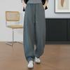 Damen Elastischer Bund Weites Bein Kordelzug Hose
