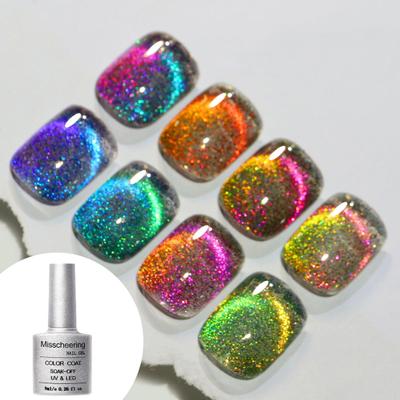 1 Şişe 8 ml Oje Glitter Parlayan Renk Değişen Hızlı Kuru Uzun Ömürlü Etkisi DIY Tahriş Edici Olmayan Kedi
