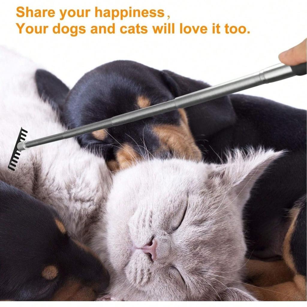 1PC Random Color Extendable Back Scratcher, Stainless Steel Portable Telescopic Rubber Handle Back Scratchers For Thanksgiving