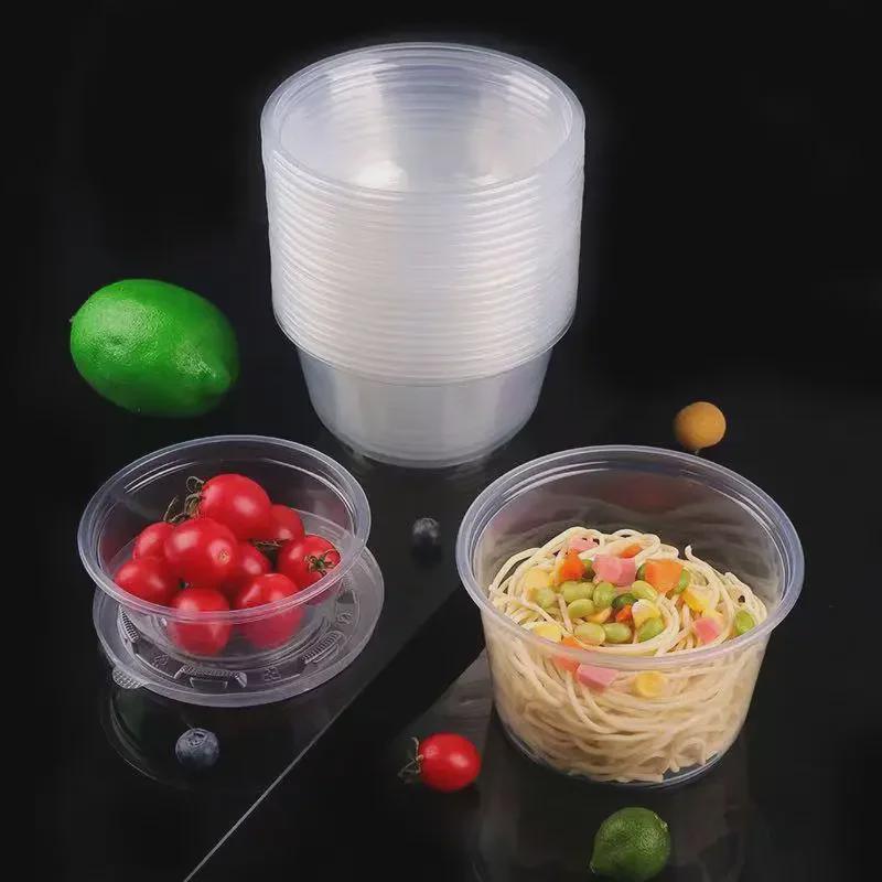 Round Disposable Plastic Bowl with Lid for Fresh-Keeping