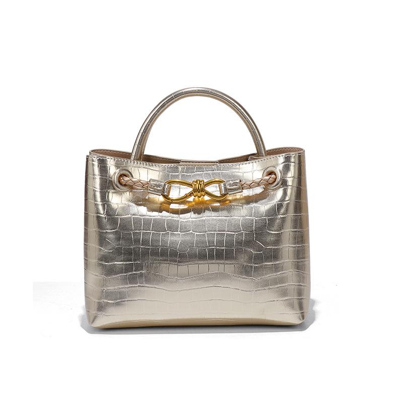 

European and American retro new stone pattern handbag large capacity light luxury messenger bag women s fashion versatile shoulder bag