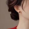 Red Zirconia Little Horse Stud Earrings - Elegant High-End Fashion for Women