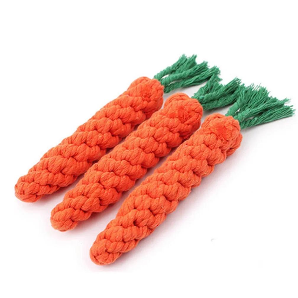 1 Pieza Cuerda de Zanahoria para Morder para Perro Juguetes para Perro Mascota Seguros Duraderos Trenzados para Morder Juguetes Masticables para Perro Resistentes para Cachorro Molar Limpieza de Dientes Cuerda de Algodón