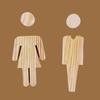 2pcs/se Solid Wood Bathroom Door Signs Self-adhesive Toilet Door Decoration Men's And Women's Toilet Sign Antique Durable