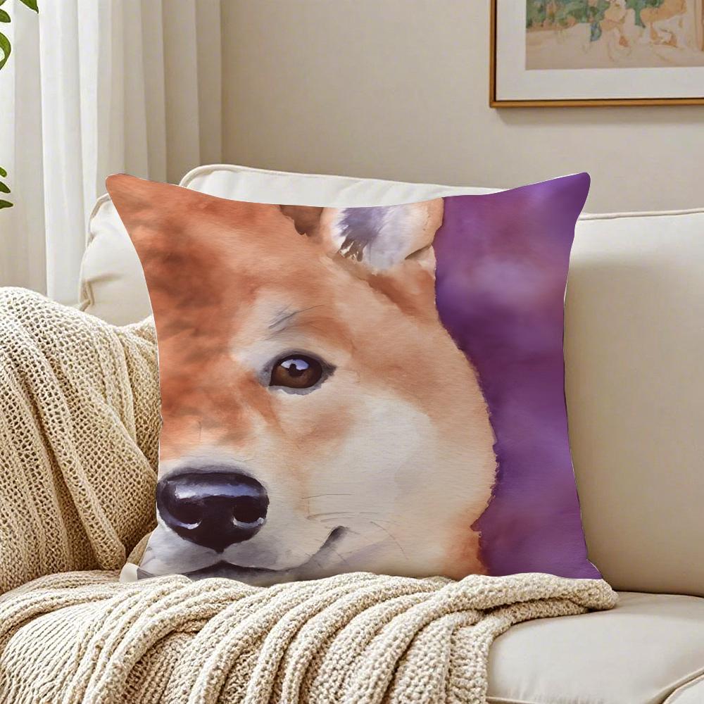 NICE CUTE Shiba Inu Dog Cushion Cover Pillowcase Antidustmite Living Room Sofa Decor Cushion Room