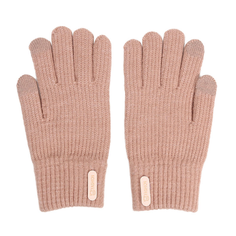 1-5 Pairs Knitted Thermal Full Finger Gloves Winter Outdoor Cold Weather Warm Touchscreen Mitten for Women Driving Skiing Hiking