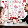 Valentines Day Window Clings Decorations,126Pcs Valentines Window Clings Gnome Heart Decal for Glass,Fabulous for Holiday Decals Family Couples