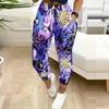Sommer Damen Graffiti Trend Print Jogginghose Lockerer Schnitt Kordelzug Jogginghose Elastischer Bund Tägliche Lässige Hose