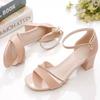 High Heeled Sandals Women 2025 Summer New High-End Rhinestone Fairy Comfortable Word With Thick Heel Women Roman Sandals