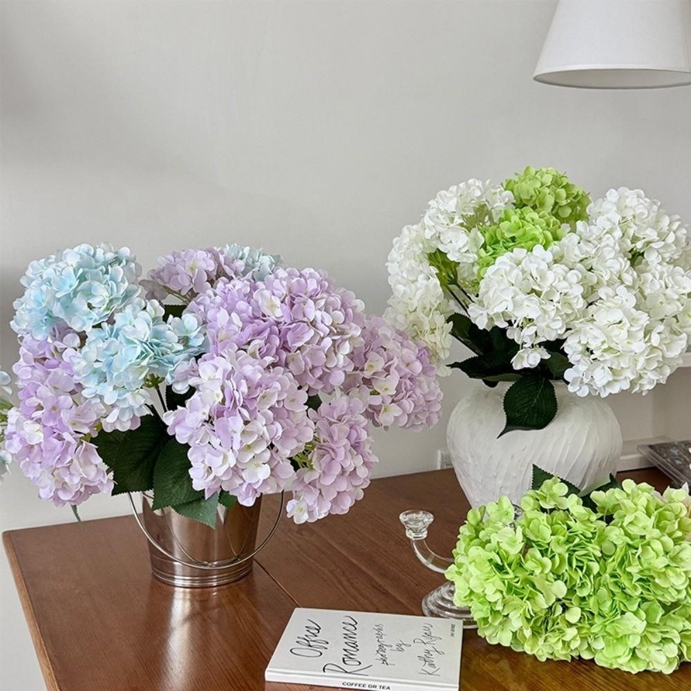 Multi-head Simulation Hydrangea Bouquet DIY Big Head Artificial Flower Bouquet Floral Arrangement Latex Hydrangea