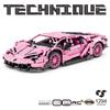 Pink Technical Expert Famous Sports Car Building Blocks