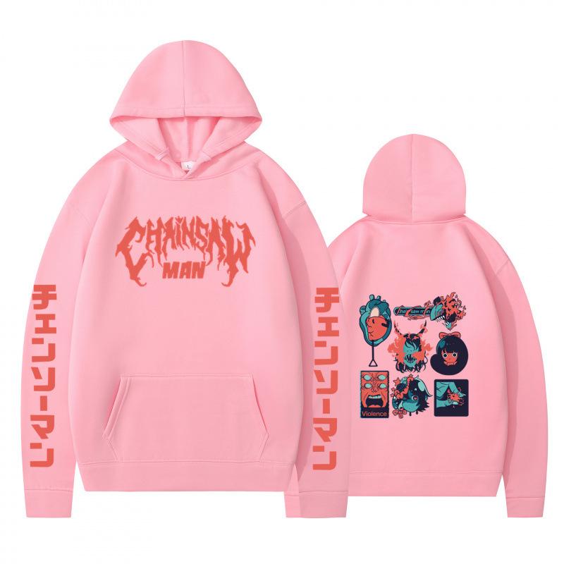 Autumn Winter Fashion Casual Hoodie Cartoon Anime Small Item Icon Double sided Printed Men's womens Loose Sports Hoodie