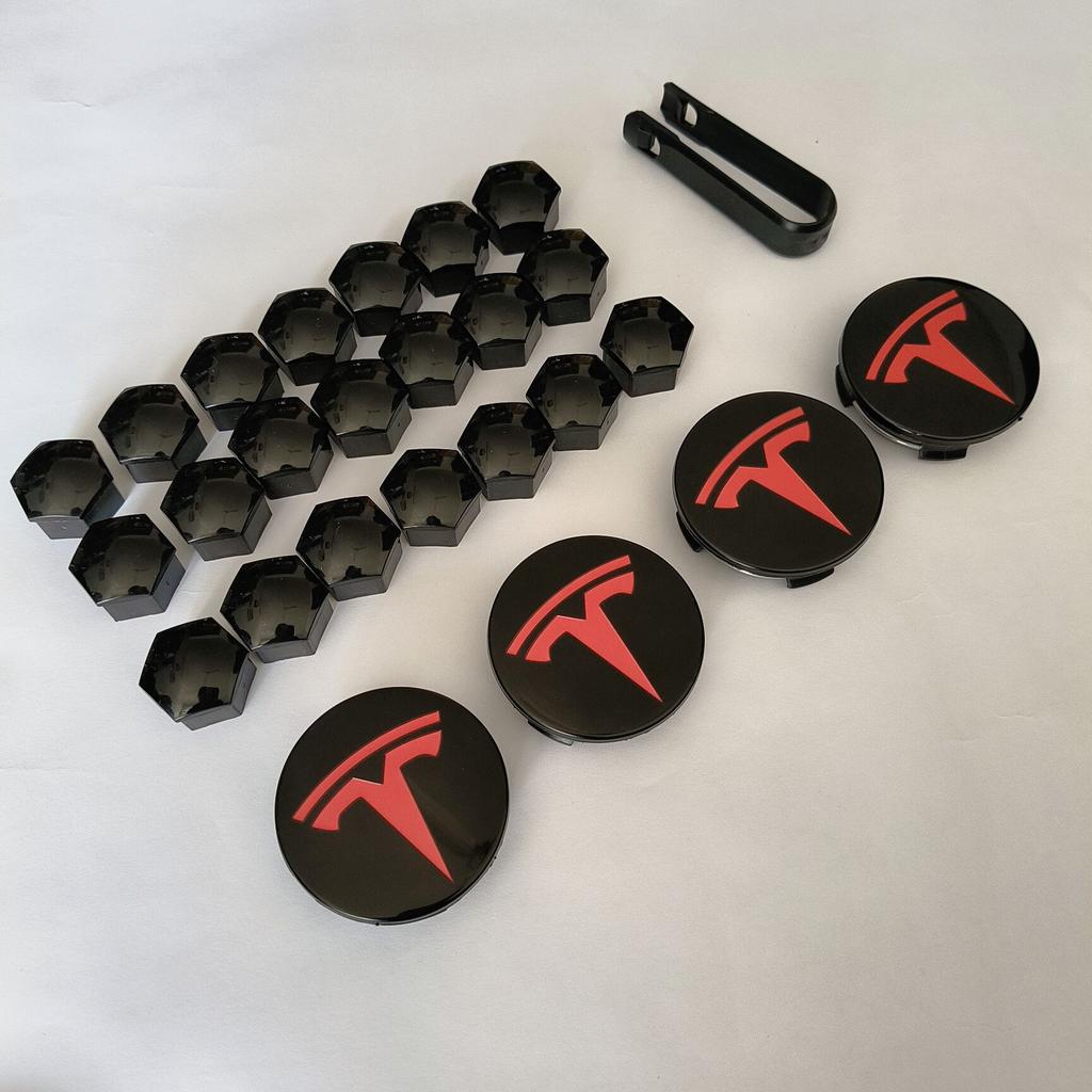 4PCS 25PCS 56mm for Tesla Model 3 Y S/X new Model Y Juniper Car Wheel Center Hub Decorative Caps Badge Lug Nut Protective Cover