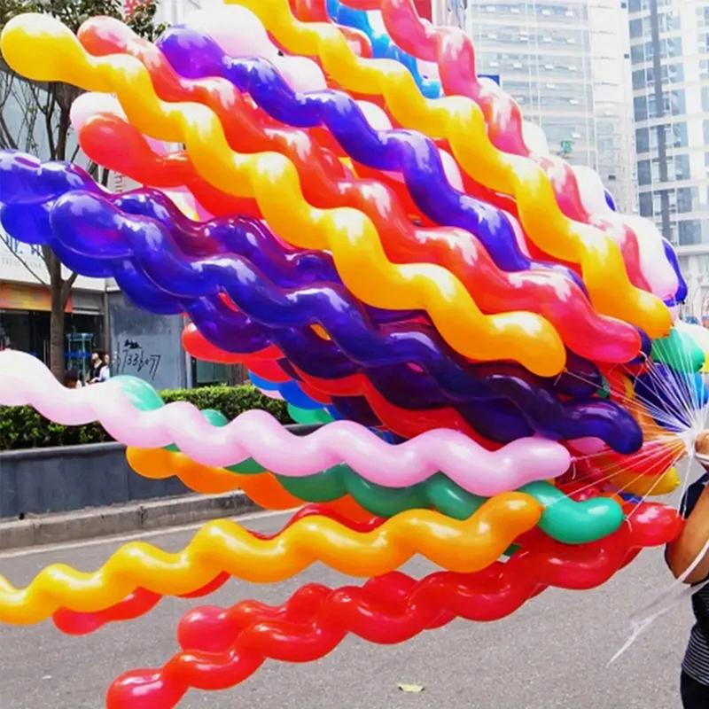 50pcs Balloon Latex Long Spiral Heart Team Activity Venue Decoration DIY Arrange Cheerleading Support Props Souvenirs TMZ