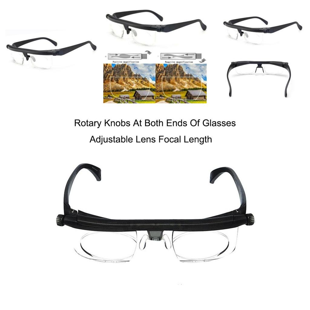 Lens Dial Adjustable Glasses Clear Vision Reading Distance Vision Eyeglasses For Men And Women