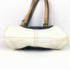 Coach Handbag Shoulder Bag Navy×White with Flower Charm(USED)