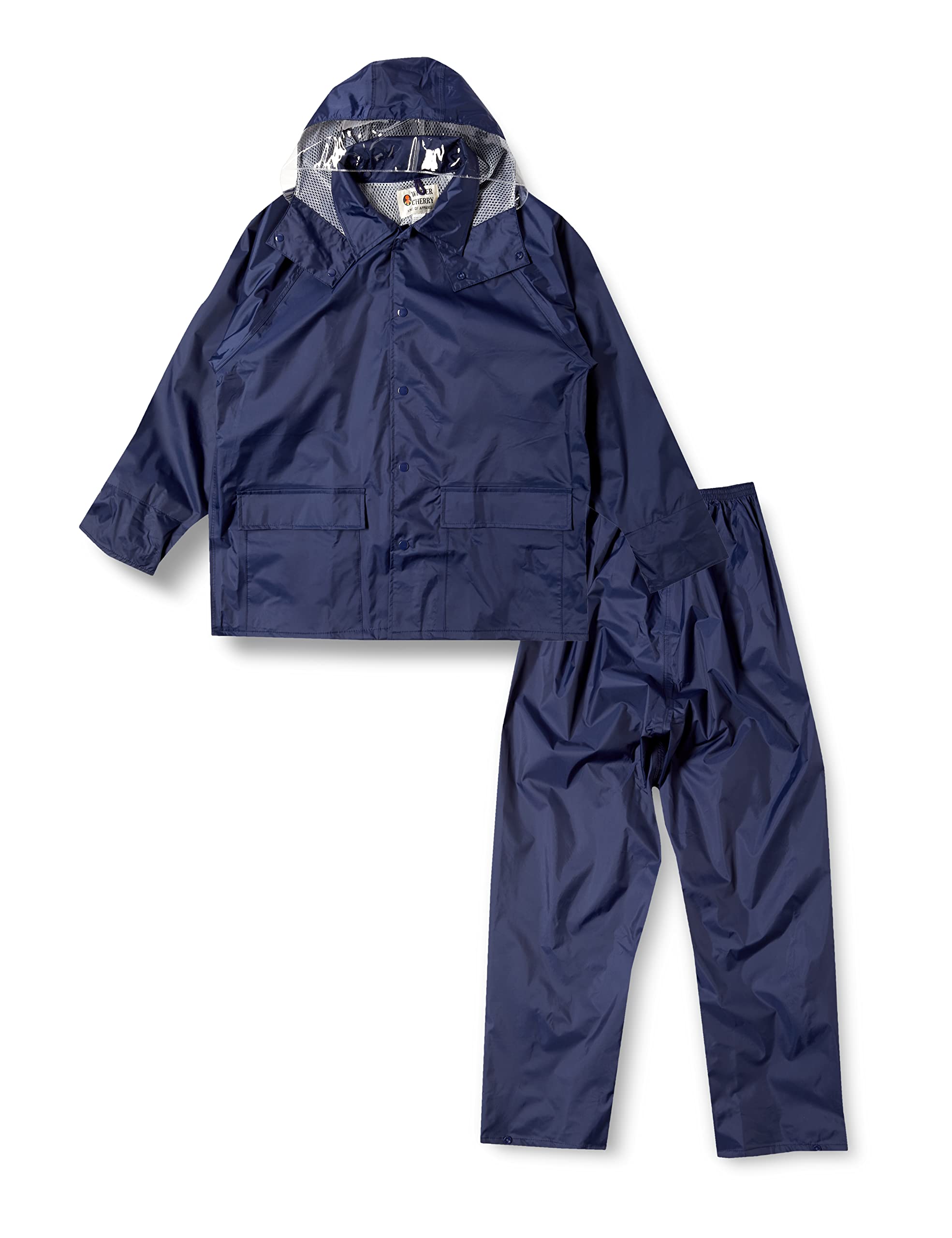 

School Rain Suit Rain Tuck Coat and Bottom Navy L [Winter Cherry] (Top Set, Mesh)