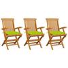 VidaXL Set of 3 Garden Chairs with Cushions, Patio Seats, Dining Chairs, Outdoor Patio Furniture, 3062540