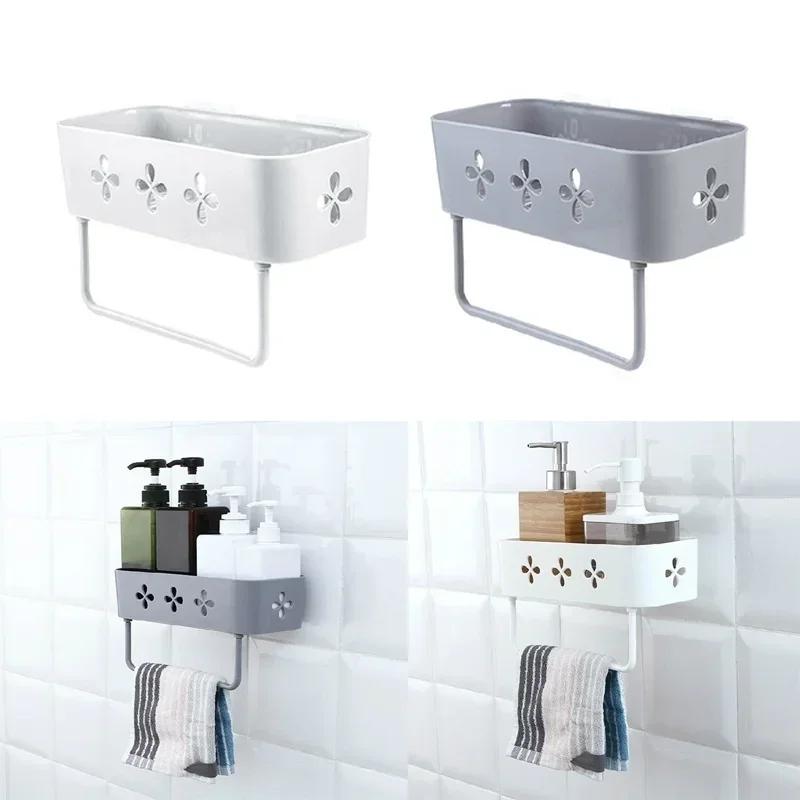 Bathroom Tools Wall Shelf Shower Storage Rack Bathroom Towel Holder Bathroom Accessories Shelves for Shampoo Holder Organizer LS