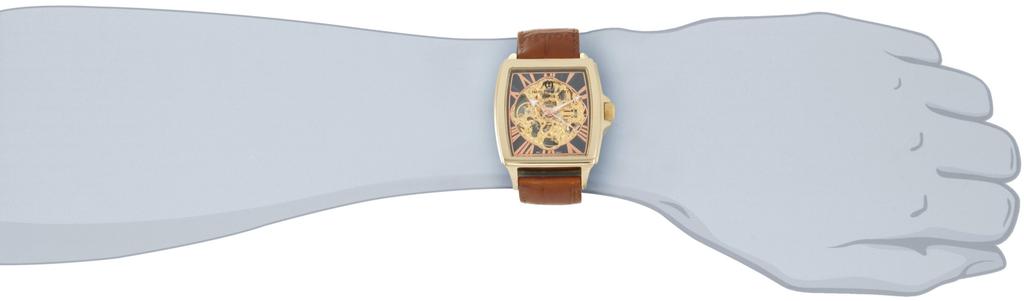 Charles Hubert 3888-A Men's Automatic Skeleton Watch, Brown
