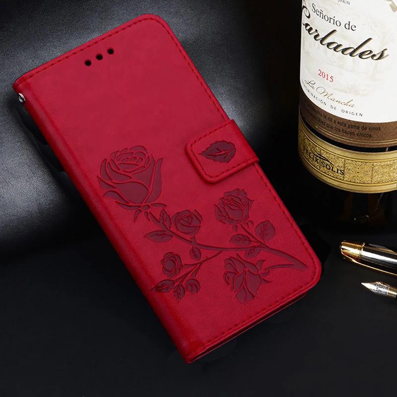 

Кожаный чехол для телефона с цветком розы для Xiaomi Redmi 10C 4G, чехлы-бумажники для Redmi 10C 10 C, противоударный откидной чехол-держатель Redmi 10C 4G красный